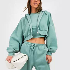 ชุดวอร์มออกกำลังกายผู้หญิงแบบสลิมฟิต ชุดวอร์มออกกำลังกายผู้หญิงแบบสองชิ้น - Product Image 6