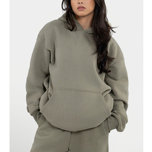 High Quality Heavyweight Boxy <b>Drop</b> Shoulder Cotton Fleece Drawstring Hoodies 3d Embroidery Plus Size Women Hoodies - Product Image 1