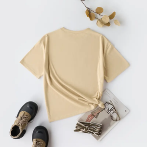 T-shirt décontracté classique en coton pour femme, personnalisable avec logo par sérigraphie, anti-plis, respirant, couleurs personnalisées - Vente en gros - Product Image 2