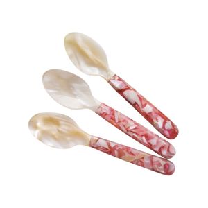 Cuillère en nacre rouge, cuillère à caviar, ensemble de couverts, ustensile en coquillage, couverts de service, fabriqué au Vietnam - Product Image 1