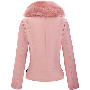 New 2025 Professional Winter Plus <b>Velvet</b> Thickened Leather <b>Jacket</b> OEM/ODM Service Collar Fur Leather <b>Jacket</b> - Product Image 2