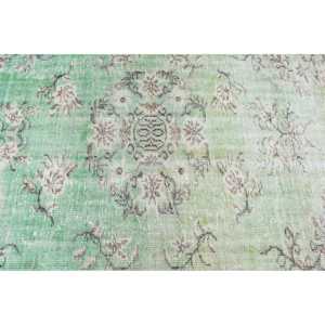 พรมตุรกีขนาด 4.5x8.1 ฟุต ลายดอกไม้สีเขียว พรมขนสัตว์วินเทจ - Product Image 5