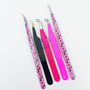 Quemar libro 45/75 grados pinzas para pestañas de acero inoxidable etiqueta privada personalizada logotipo láser pinzas para pestañas de embalaje sostenible - Product Image 2