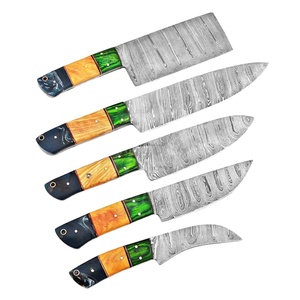 Juego de Cuchillos de Chef de Acero de Damasco Ecológicos de Alta Calidad 2022, Hechos a Mano con Mango de Madera, Cuchillo de Camping OEM - Product Image 1