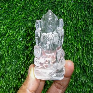 หินควอตซ์ธรรมชาติแกะสลักแบบโบราณทำด้วยมือสำหรับแกะสลักรูปปั้นมาสคอตของ Laxmi Ji - Product Image 3