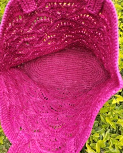 Fuchsia Pink Straw Bohemian Tote <b>Bag</b> With Hollow Out Pattern For <b>Beach</b> <b>Women</b> Casual Handbag Lightweight Open Top Two Handles - Product Image 5