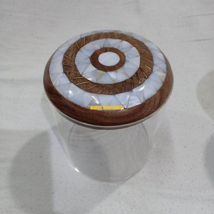 Boîtes de rangement en acrylique, nacre blanche avec incrustation de perles, artisanat, stockage des aliments, artisanat, cadeau de luxe pour RAMADAN arabe, EID - Product Image 6