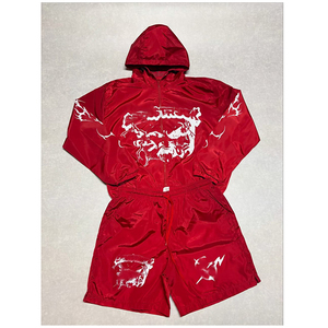 Wholesale Custom Men's Nylon Tracksuits Reflective Strips <b>Zip</b> <b>Hooded</b> Sweat Shorts Jogger Sets Polyester Wholesale <b>Zip</b> Nylon - Product Image 4