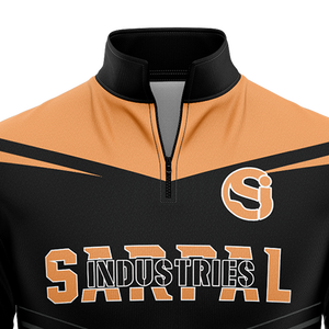 Poliéster de alta calidad 1/4 cuartos Zip Pullover Sudadera Logotipo personalizado Manga larga en relieve Quarter Zip Hoodies Hombres Sólido Invierno - Product Image 2