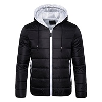 Blouson matelassé personnalisé pour homme, à capuche, chaud pour l'hiver, coupe-vent, résistant à l'eau, avec fermeture éclair, doublure 100 % polaire, coupe ajustée