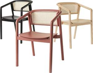 <b>Rattan</b> Hand Woven Cane <b>Dining</b> <b>Chair</b> Solid Wood Material Black Color Modern Design for Cafe Home Restaurant <b>Dining</b> <b>Chair</b> - Product Image 6