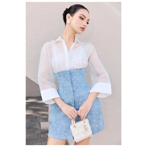 Elegant Ice <b>Shirt</b> For Daily And <b>Office</b> Wear Women Fashion OEM Vietnam High Quality Enzo Leo Clothes Supply - Product Image 4