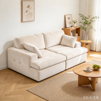 Canapé modulaire crème moderne avec design sectionnel et chaise longue pour salon et appartement de style scandinave
