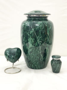 Urnas de cremación para adultos de aluminio con aspecto de mármol para cenizas humanas con bolsa de terciopelo gratis - Product Image 4