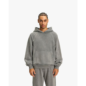 Sweat à capuche unisexe de grande taille 500 Gsm Acid Wash Fleece Heavyweight Logo personnalisé 3d Embossed 100% Cotton Mens Zip Up Hoodies - Product Image 1