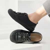 [JSHOE] Baskets confortables en cuir de vache véritable pour femmes, semelle souple, légères, bout rond, chaussures décontractées pour la marche, usage quotidien