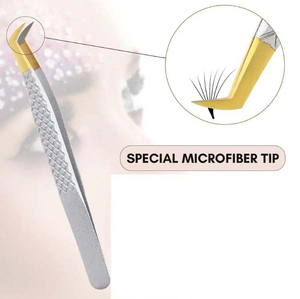 Pinces à épiler professionnelles antistatiques en acier inoxydable pour greffe de cils, fermeture serrée, haute précision, pointe lisse, antidérapantes, antimagnétiques - Product Image 5