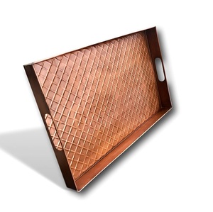 Vente en gros en vrac Plateau de service en cuivre plaqué Design moderne Plat et assiette pour plateau de service rectangulaire - Product Image 1