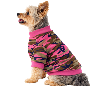 Pink Camo Dog Sweatshirt Soft <b>Fleece</b> Pullover for Small Dogs Trendy Cozy Pet Clothing with Stretch Fit Design - Product Image 3
