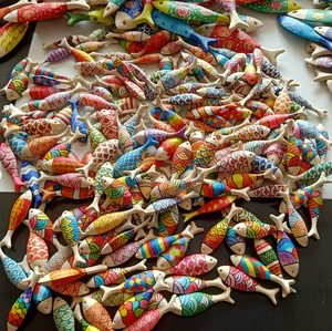 Wood Fish Wall Hanging Decoration Rustic and Vintage Style <b>Wooden</b> Fish Customize Painted Pattern Best Selling Vietnam Decoration - Product Image 4