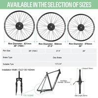 Kit de conversion de vélo électrique avec moteur arrière Bafang G020 48V 500W pour vélos de montagne 700C 27,5" 26" et vélos de ville, kits DIY