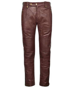 Pantalon droit pour homme en cuir de vachette marron de haute qualité, imperméable et respirant, style urbain, couleurs personnalisables, hiver - Product Image 6