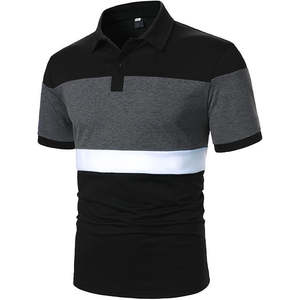 Hombre Cómodo Ecológico para Polo Camiseta Patrón Sólido Tejido de Punto - Product Image 1