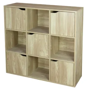 E Shape Mango and Acacia Wood <b>Storage</b> Organizer Display <b>Shelf</b> Rack Adjustable Wood Desktop Bookshelf - Product Image 4