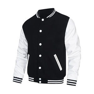 Cuello alto de punto patrón Casual invierno ropa de alta calidad superventas hombres Varsity chaqueta al por mayor Casual Streetwear - Product Image 3