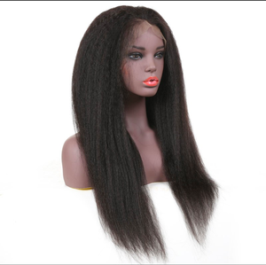 100% vietnamien Remy cheveux humains en gros perruque crépus droit avec dentelle frontale Super Double dessiné vietnamien cheveux bruts - Product Image 3