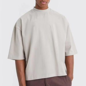 T-shirt court pour homme en coton de haute qualité 100% coton, épaules tombantes, poids lourd, streetwear, t-shirt court pour homme - Product Image 4