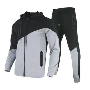Survêtement unisexe à fermeture éclair personnalisé de haute qualité 100% coton imprimé Fitness Training Sports Plus Size Heavyweight Hoodie Sweatpants - Product Image 2