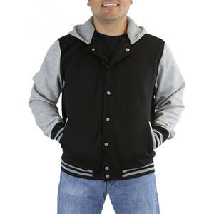 Chaquetas Varsity para Hombre con Cuello Alto en Color Verde Oliva, Chaquetas Varsity en Venta - Product Image 4