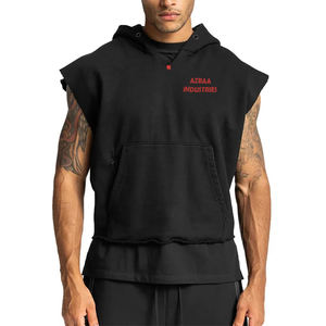 Comprar ahora con precios al por mayor de diseño privado o Logo recortado RAW dobladillo sudaderas sin mangas - Product Image 1