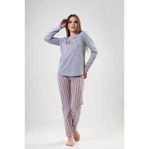 Conjunto de Pijama de Manga Larga con Cuello Redondo y Bolsillo Ovalado para Mujer, Ropa de Dormir Cómoda - Product Image 2