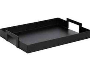 Bandeja de servicio rectangular de hierro negro Premium, vajilla elegante para servir alimentos y uso decorativo en comedores y cocinas - Product Image 1