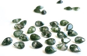 Agate Mousse Naturelle de Qualité Supérieure 5x7mm Poire Facettes Qualité Supérieure-Agate Mousse Libre Qualité Supérieure - Product Image 4