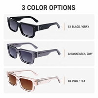 Lunettes de soleil rectangulaires polarisées en acétate style vintage Mellume, protection UV400, double rivet, logo personnalisé, pour hommes et femmes