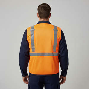 Chaleco de Seguridad Reflectante OEM, Clase 2 ANSI, Impermeable, con Luz LED Intermitente, Alta Visibilidad, Bolsillos Delanteros de Malla, Personalizable para Hombre - Product Image 2