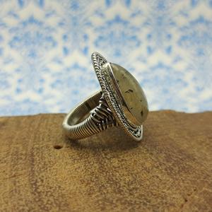 แหวนหุ้มลวดทรงลูกแพร์ทำจากเงินแท้ของ925แหวนโบโฮทำจากเงินแท้จากธรรมชาติ - Product Image 4