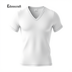 Camiseta interior de algodón personalizable para hombre, capa Base suave y ligera que absorbe la humedad con cómodo Diseño de manga de cuello esencial - Product Image 5