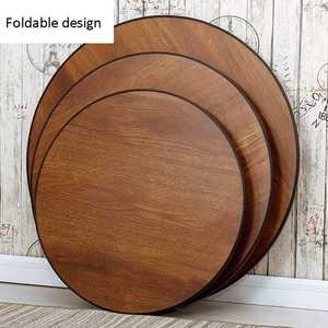 Table pliante ronde de style japonais 60x30cm pour bureau à thé bas pour bureau de chambre à coucher avec fenêtre en baie Tatami ou sièges au sol - Product Image 6