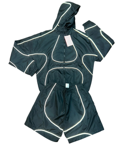 Conjunto Deportivo Personalizado Reflectante Reversible de Secado Rápido Resistente al Agua Ligero de Poliéster/Algodón Unisex de 2 Piezas Cortavientos - Product Image 1