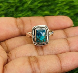 Anillo de Boda de Plata de Ley 925 con Piedra Preciosa Original de Shattuckita, Precio de Fábrica, Joyería, Piedra de Moissanita, Anillos de Diseñador al por Mayor - Product Image 5