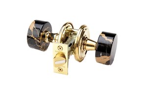 <b>Black</b> Marble & Brass Hexagon <b>Door</b> <b>Knob</b> Custom Color Shape Size Made in India - Product Image 6