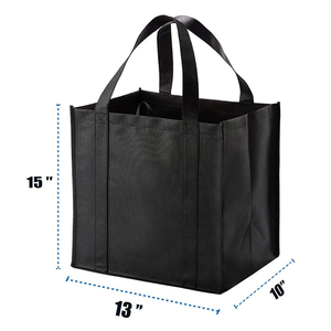 Custom PU Zipper Foldable <b>Large</b> Capacity Grocery <b>Black</b> Shopping <b>Bag</b> - Product Image 4