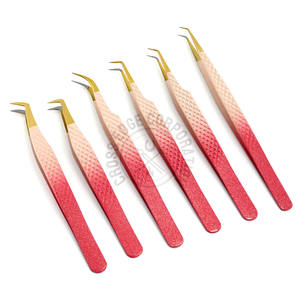 Pince à épiler courbée classique pour extensions de cils, à pointe en fibre 90 Maga Boot Volume, avec pointe antidérapante, outil premium, logo gratuit, produit phare - Product Image 1