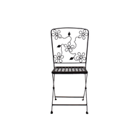 Chaise pliante décorative en fer, chaise de mariage, chaise en métal avec dossier à motifs floraux, design pliable, siège extérieur commercial