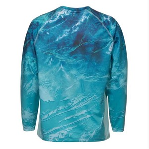 Camisa de Pesca de Manga Larga para Hombre, Estampado por Sublimación, UPF 50, Anti-UV, Camiseta Deportiva para Exteriores, Diseño Azul - Product Image 5