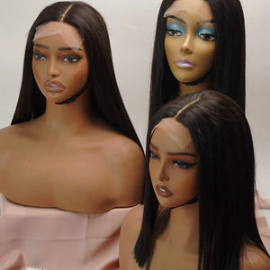 Peluca de cabello humano más vendida, peluca con cierre de encaje medio, cabello liso natural para mujeres, estilo suave, proveedor de cabello virgen, color - Product Image 4